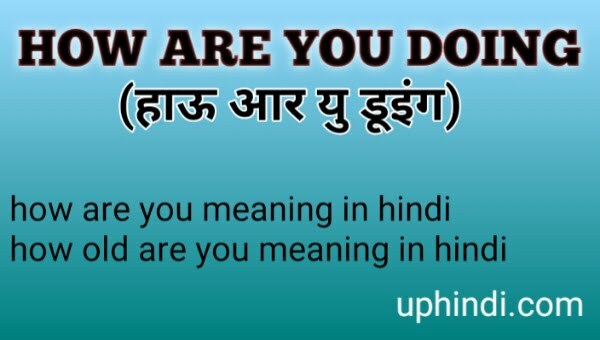 How are you doing meaning in Hindi 