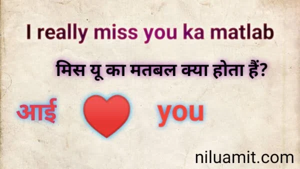 i really miss you ka matlab | आई मिस यू का मतलब हिंदी में